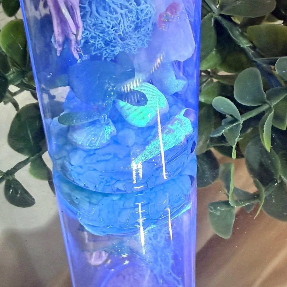 Jellyfish with Turtle Glowing Aquarium